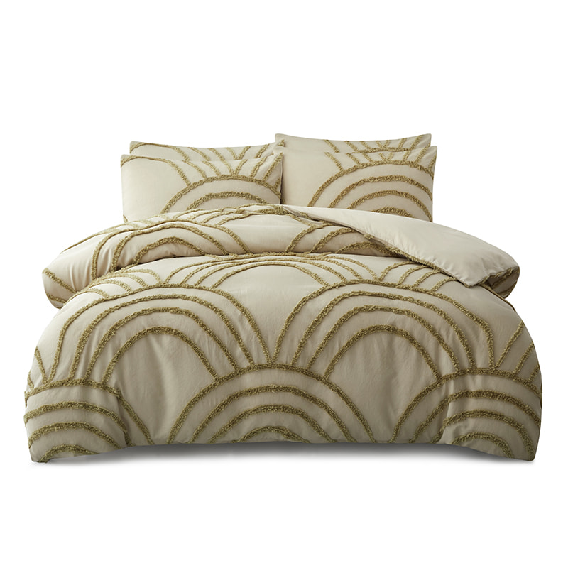 Geometric Style Tufted Comforter Set