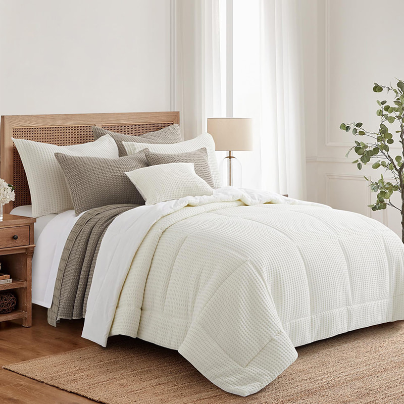  Waffle Comforter Set with Shams